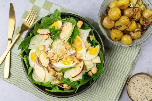 Meiraapjes salade met macadamia