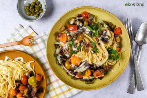 Snelle spaghetti caponata