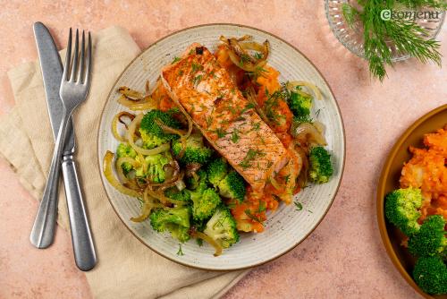 Zalmfilet met dille-jus