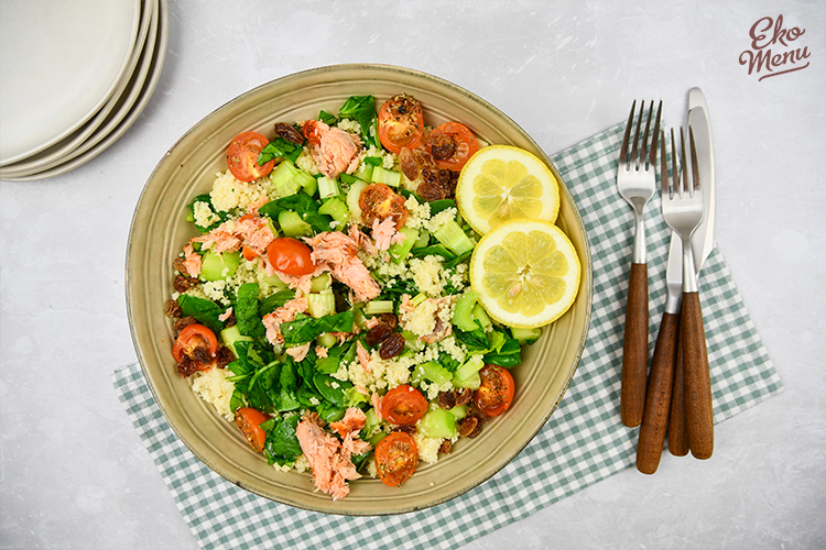 Couscous salade met komkommer, selder