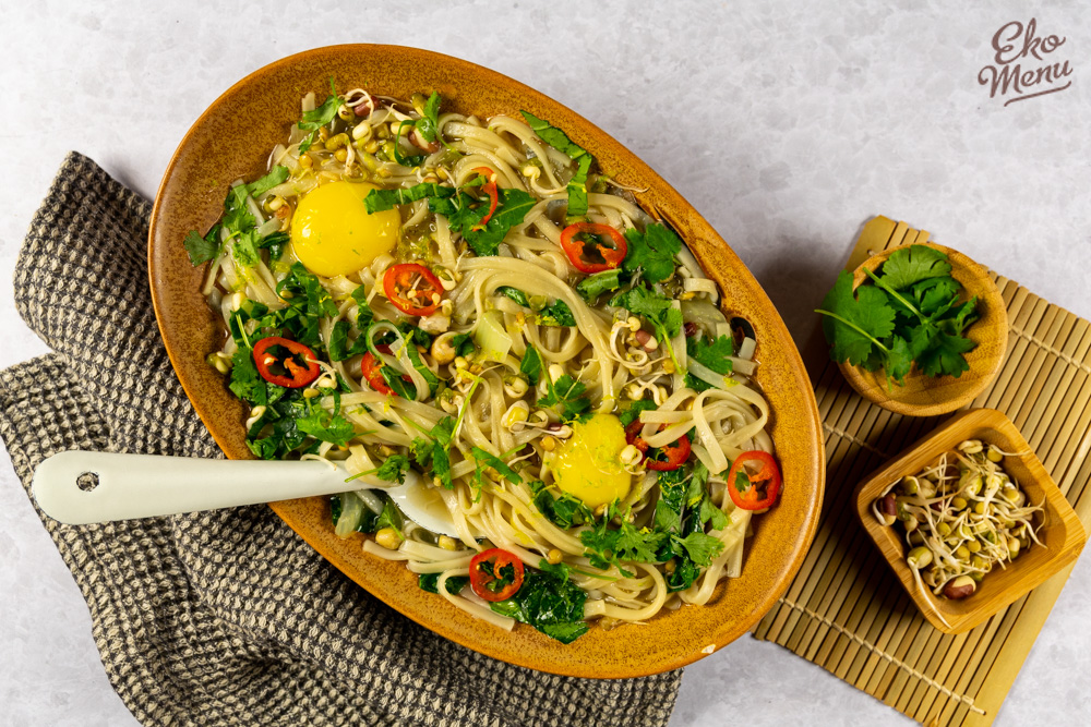 Vietnamese Pho met noodles